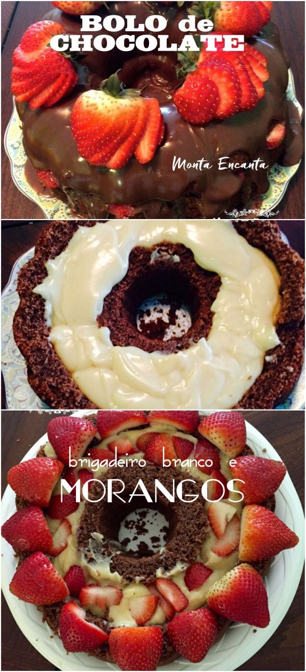 Bolo De Chocolate Morangos Monta Encanta