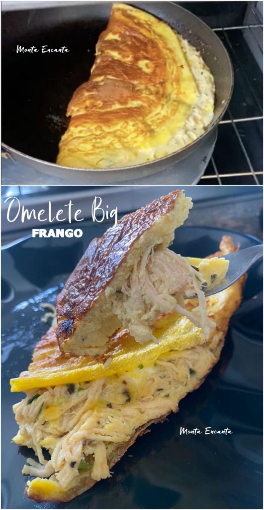 Omelete de frango cream cheese BIG para família Monta Encanta