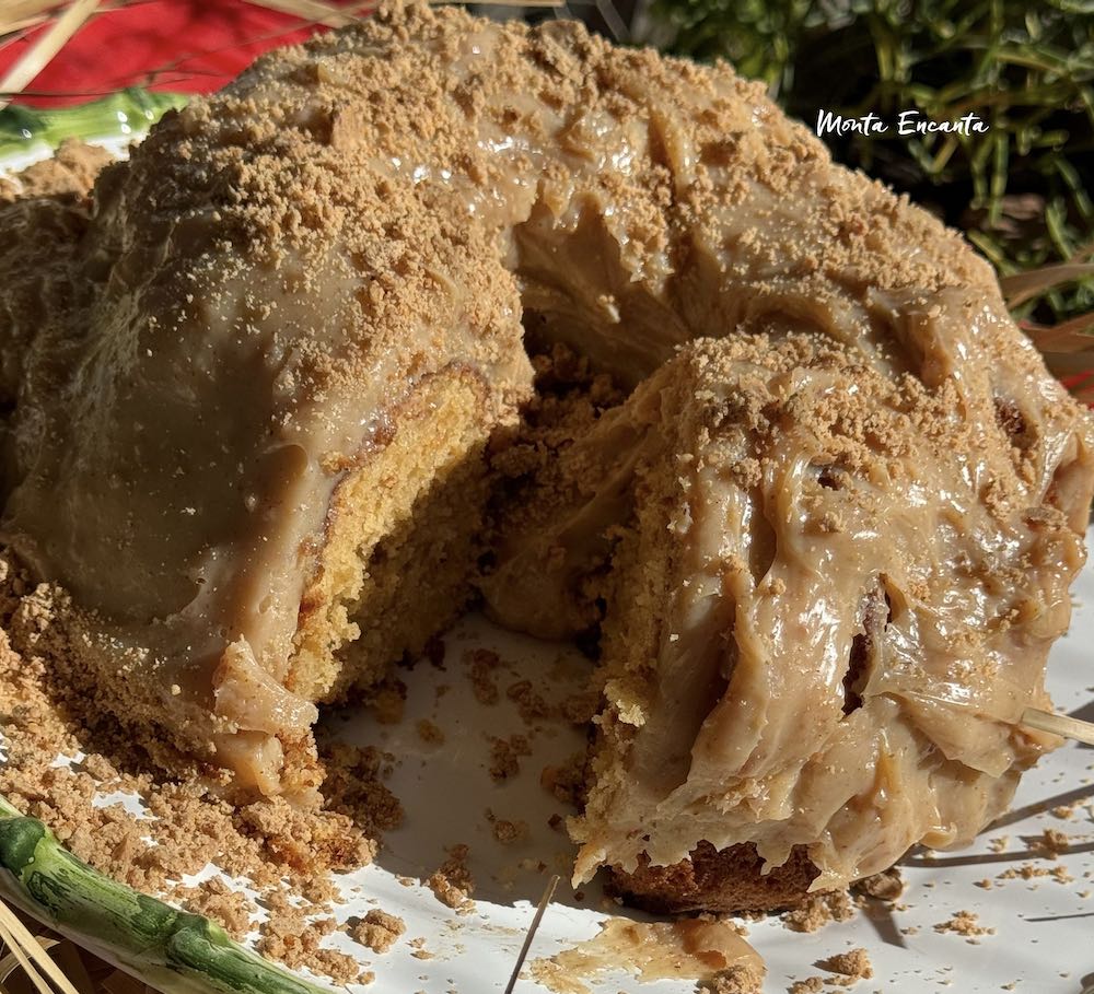 bolo de paçoca com brigadeiro